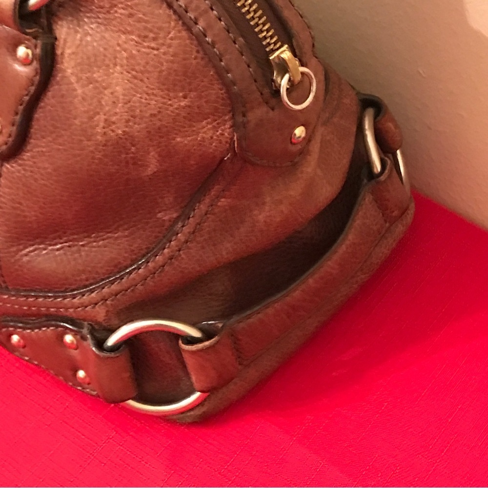 MICHAEL Michael Kors Brown Leather Pebbled Texture Satchel Bag - Picture 4 of 10
